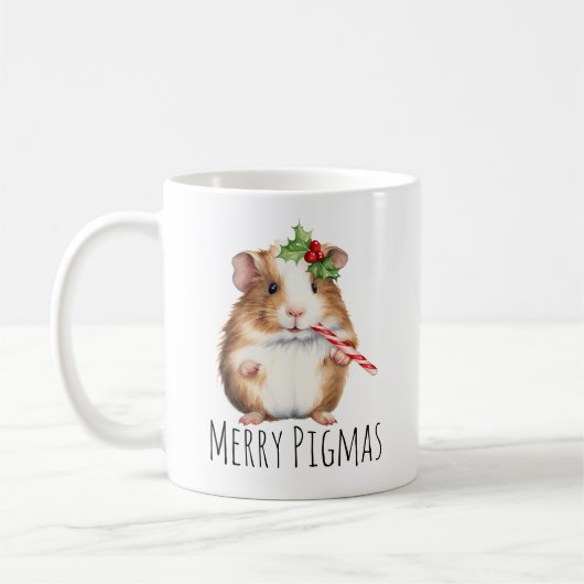 Vrolijk Pigmas Kerstmis Guinee Pig Koffie Koffiemok (Links)