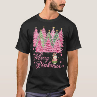 Vrolijk Pinkmas Roze Kerstbomen Grappig Vrolijk Ch T-shirt