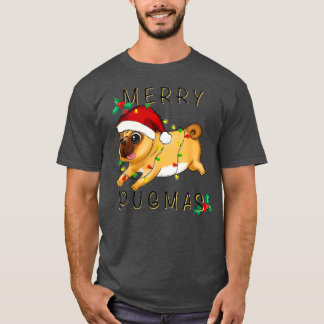 Vrolijk Pugmas Kerst Schattige Pug Lover Meisje Jo T-shirt