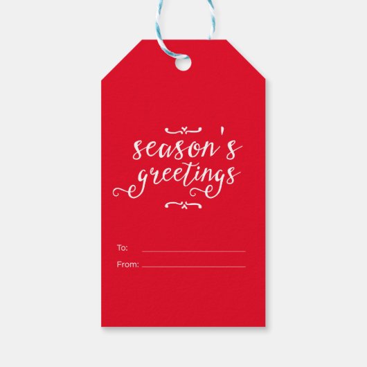 Vrolijk Pugmas Kerstmis Santa Pug Rendier Pug Cadeaulabel (Achterkant)