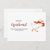Vrolijk Quackmas! Grappige eendenkerst Kaart, mini Feestdagenkaart (Voorkant / Achterkant)