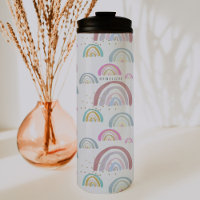 Vrolijk Regenboog Patroon | Monogram Tumbler