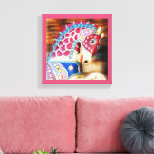 Vrolijk-rond paard 8-serie canvas afdruk (Insitu (Woonkamer))