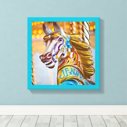 Vrolijk-rond paard carnaval serie 23 Canvas (Insitu (Houten vloer))