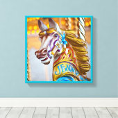 Vrolijk-rond paard carnaval serie 23 Canvas (Insitu (Houten vloer))