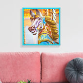 Vrolijk-rond paard carnaval serie 23 Canvas (Insitu (Woonkamer))