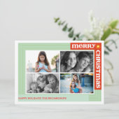 Vrolijk rond x4 feestdagenkaart (Staand voorkant)