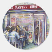 vrolijk ronde sticker (Voorkant)