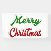 Vrolijk rood Kerstmis en groen manuscript Spandoek (Horizontaal)