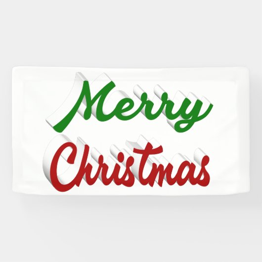 Vrolijk rood Kerstmis en groen manuscript Spandoek (Horizontaal)