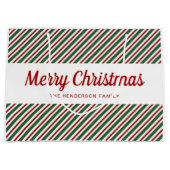 Vrolijk rood met rood met rood met witte strepen p groot cadeauzakje (Voorkant)