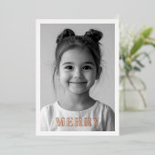 Vrolijk Roos Gouden Kerst Kaarten | Elegante vakan (Staand Voorkant)