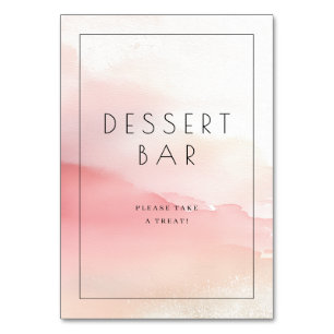 Vrolijk Roze Aquarel Dessert Bar Bord Kaart