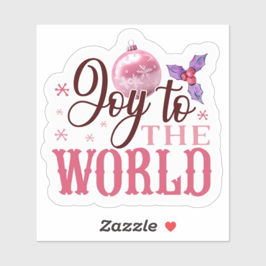Vrolijk roze Kerst sticker! Sticker (Vel)