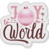 Vrolijk roze Ornament voor de Feestdagen Sticker (Voorkant)