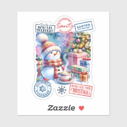 Vrolijk Santa Kerst sticker (Vel)