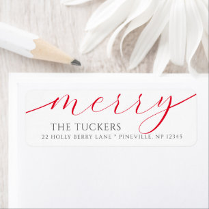 VROLIJK Script Feestelijk Kerst Retouradres Etiket