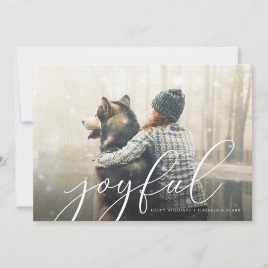 Vrolijk Script Foto Kerstkaart (Voorkant)