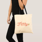 Vrolijk Script Typografie Kerstmis Tote Bag (Voorkant (product))