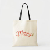 Vrolijk Script Typografie Kerstmis Tote Bag (Voorkant)