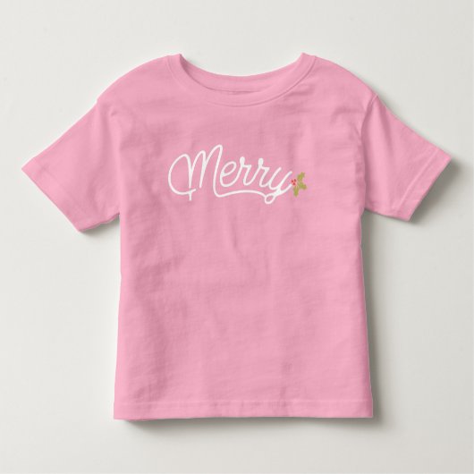 Vrolijk script typografie minimalistisch Kerstmis Kinder Shirts (Voorkant)