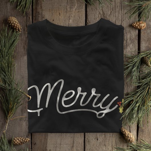 Vrolijk script typografie minimalistisch Kerstmis T-shirt