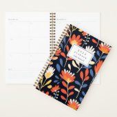 Vrolijk Sinaasappel Bloemenpatroon Gepersonaliseer Planner (Display)