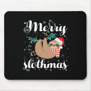 Vrolijk Sloth Kerstmis Pyjama Voor Sloth Liefhebbe Muismat