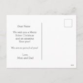 Vrolijk sober Kerstmis, sobere steun minimaal Kers Feestdagenkaart (Achterkant)