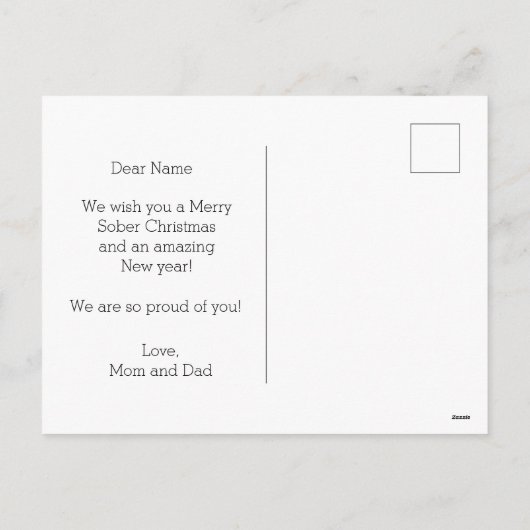 Vrolijk sober Kerstmis, sobere steun minimaal Kers Feestdagenkaart (Achterkant)