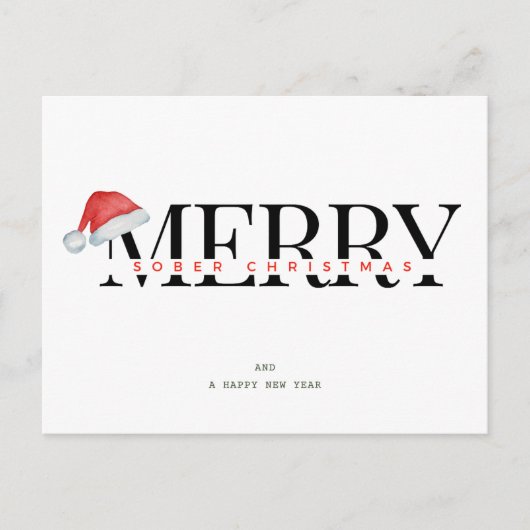 Vrolijk sober Kerstmis, sobere steun minimaal Kers Feestdagenkaart (Voorkant)