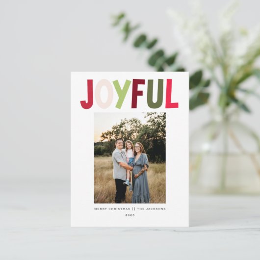 Vrolijk speels levendig kerstontwerp feestdagenkaart (Staand voorkant)