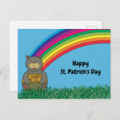 Vrolijk St. Patricks Day Cat Rainbow Pot of Gold Briefkaart (Voorkant / Achterkant)