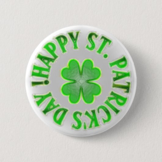 Vrolijk St. Patrick's Day.  Shamrock Ronde Button 5,7 Cm (Voorkant)