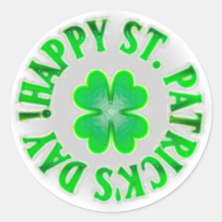 Vrolijk St. Patrick's Day.  Shamrock Ronde Sticker