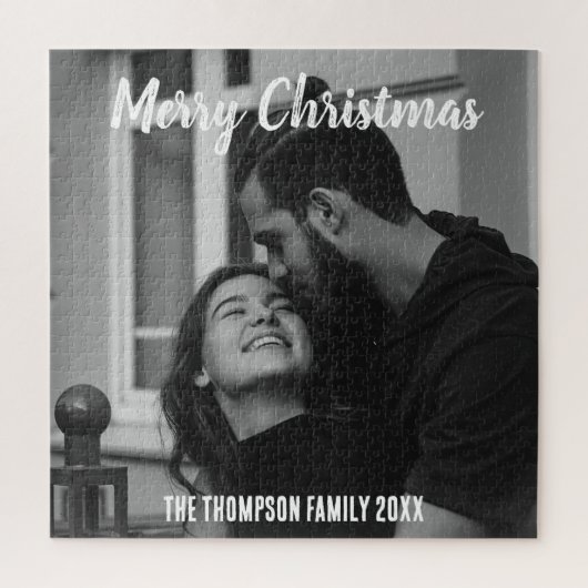 Vrolijk stijlvol zwart en wit schrift legpuzzel (Verticaal)