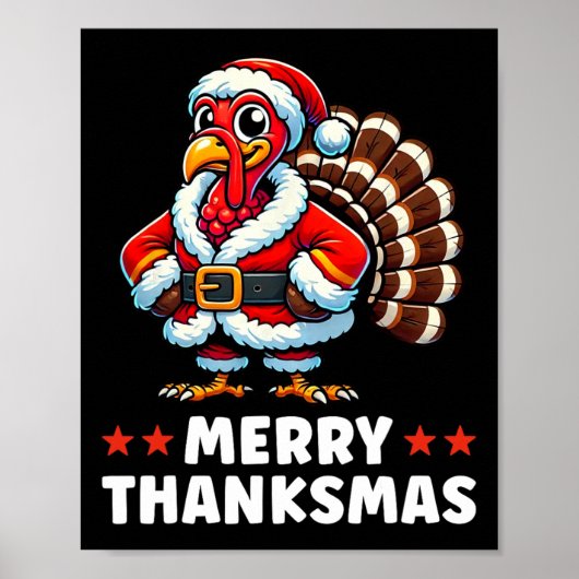 Vrolijk Thanksgiving Thanksgiving Turkije Xmas Fun Poster (Voorkant)