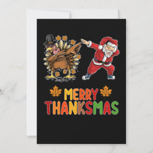 Vrolijk Thanksmas Thanksgiving Herfst Kerstseizoen Kaart