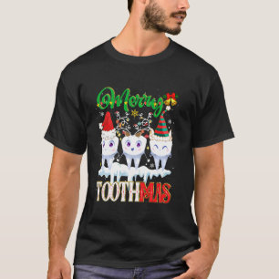 Vrolijk Toothmas Kerstmis Santa Rendier Elf Tanden T-shirt