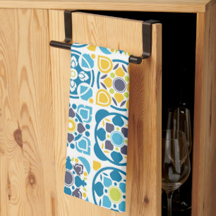 Vrolijk traditioneel Tegel patroon Theedoek