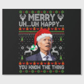 Vrolijk uh gelukkig dat je het ding kent Joe Biden Cadeaupapier (Vlak)