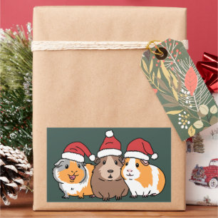 Vrolijk Varkensfeest Cavia Kerst Dierenliefhebber  Rechthoekige Sticker