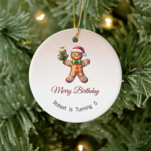 Vrolijk Verjaardag Ornament, Kerstcadeau Keramisch Ornament