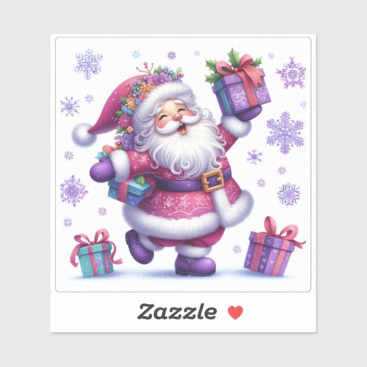 Vrolijk violet Kerst sticker met feestelijke kerst (Vel)