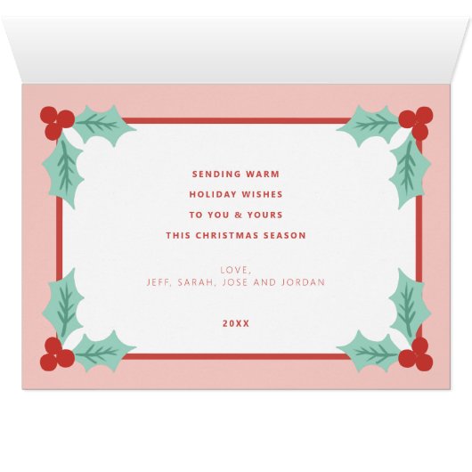 Vrolijk vrolijk en helder | Retro roze en rood (Binenzijde Horizontaal (Onderkant))