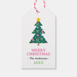 Vrolijk vrolijk kerstfeest cadeaulabel