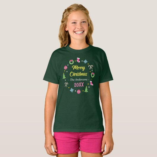 Vrolijk vrolijk kerstfeest - Kinder T-shirt (Voorkant volledig)