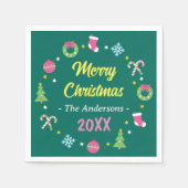 Vrolijk vrolijk kerstfeest servet (Voorkant)