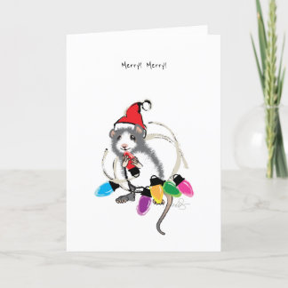 Vrolijk! Vrolijk! kerstmuis Feestdagen Kaart