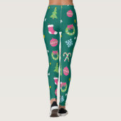Vrolijk vrolijk kerstpatroon leggings (Achterkant)